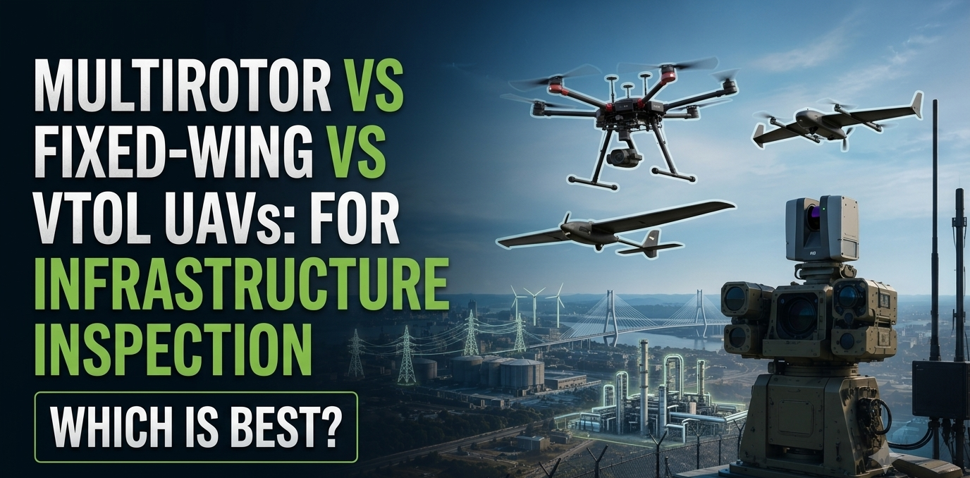 Multirotor vs Fixed-Wing vs VTOL UAVs for Infrastructure Inspection: Which Is Best?
