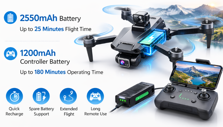 Long Battery Life and Flight Time