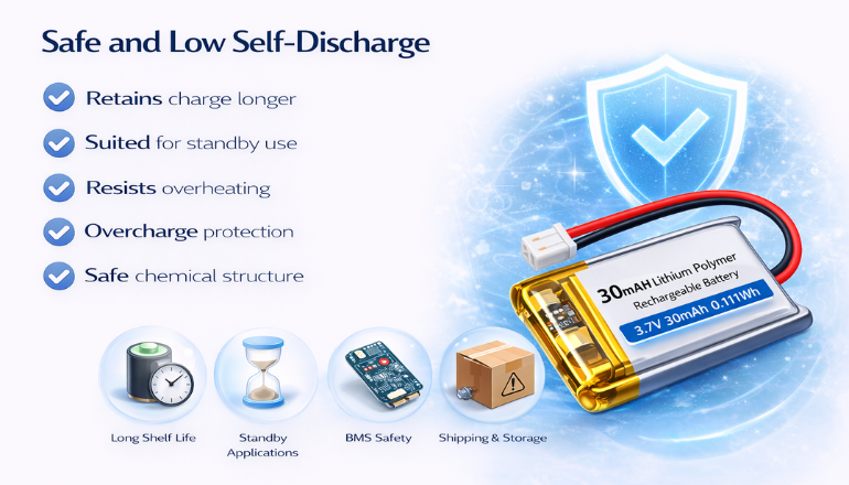 Safe and Low Self-Discharge
